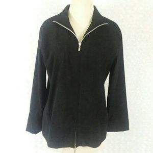 Vintage Black Floral Embossed Moto Style Jacket